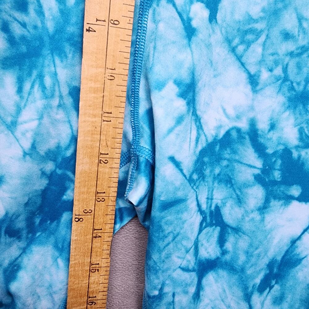 NWT 32 Degrees Women’s L High Waist Bike Shorts Caribbean Sea Tie Dye Heat Cool - Picture 8 of 9